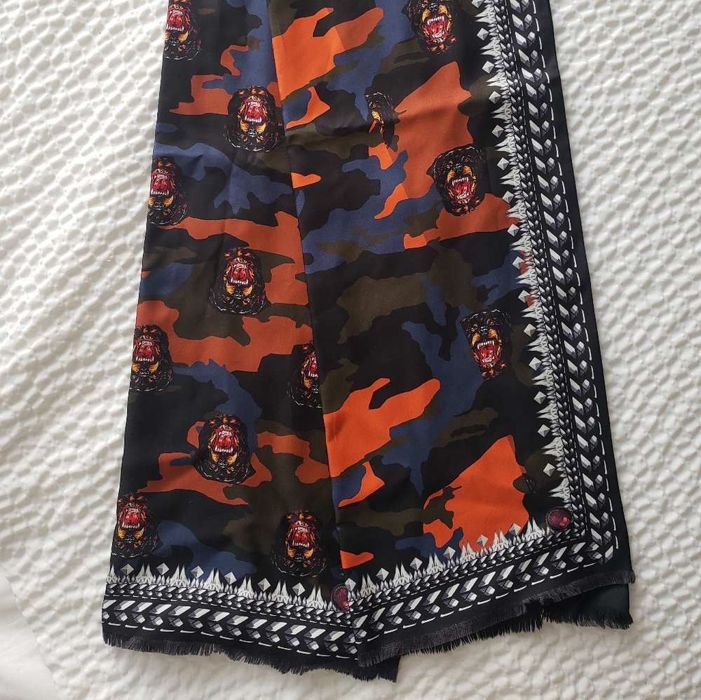 Givenchy-  Rottweiler Camo Silk Scarf